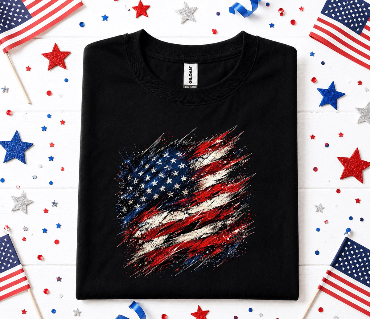 4th of July American Flag Shirt, Patriotic USA Flag Tee