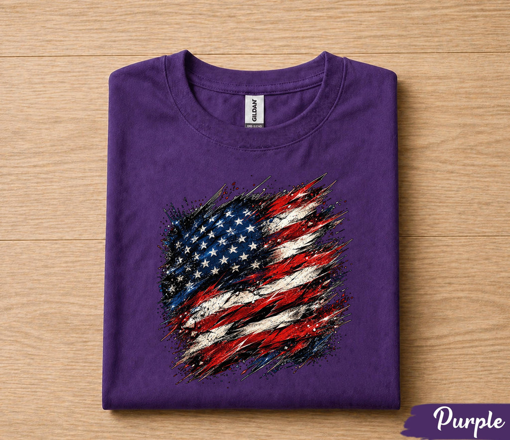 4th of July American Flag Shirt, Patriotic USA Flag Tee, Distressed Stars Stripes Forth of July Top, Independence Day Freedom Shirt
