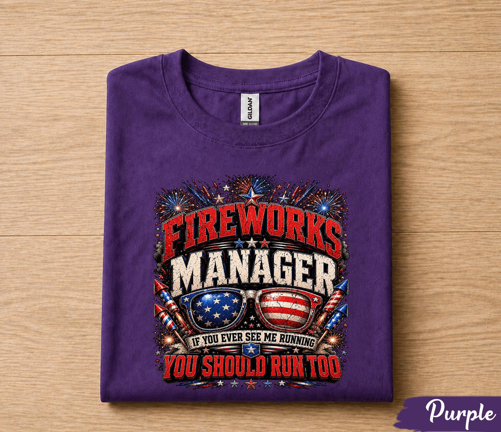 Fireworks Manager Shirt, Funny 4th of July Tee, If You See Me Running You Should Run Too Shirt, Patriotic Independence USA Forth of July Tee