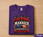 Fireworks Manager Shirt, Funny 4th of July Tee, If You See Me Running You Should Run Too Shirt, Patriotic Independence USA Forth of July Tee