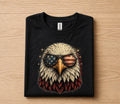 Patriotic Bald Eagle 4th of July Shirt, American Flag Sunglasses Tee