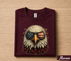 Patriotic Bald Eagle 4th of July Shirt, American Flag Sunglasses Tee, USA Independence Day T-Shirt, Freedom Pride Gift Forth of July