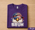 America Bruh 4th of July Shirt, Funny Patriotic Eagle Tee, USA Flag Sunglasses Independence Day T-Shirt, American Freedom Gift Forth of July
