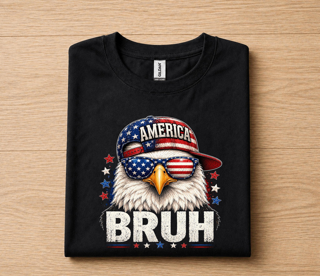 America Bruh 4th of July Shirt, Funny Patriotic Eagle Tee