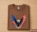 Patriotic Bald Eagle 4th of July Shirt, American Flag Wings Independence Day Tee, USA Freedom T-Shirt, Patriotic Gift Forth of July