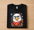 Cute Patriotic Eagle 4th of July Shirt, American Flag Glasses Bald Eagle Tee