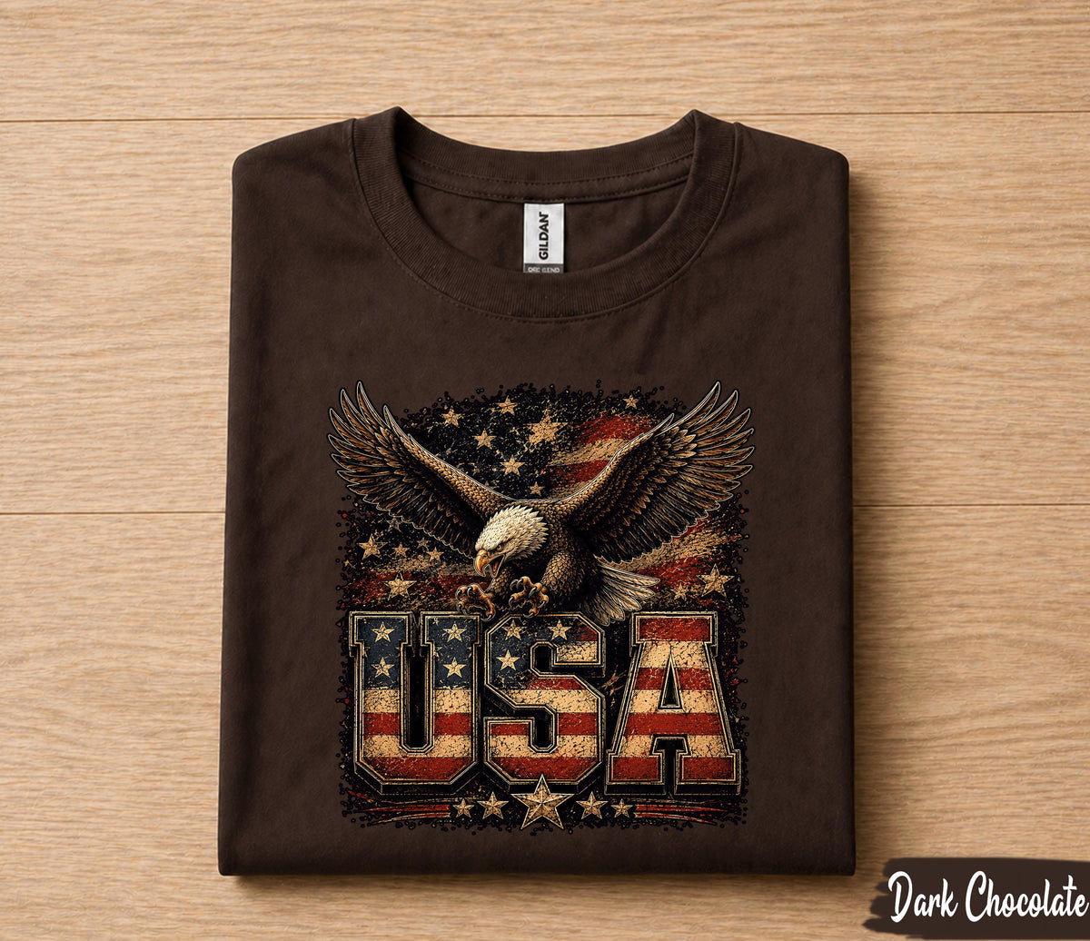 USA Eagle 4th of July Shirt, Patriotic American Flag Bald Eagle Tee, Independence Day Freedom T-Shirt, Vintage USA Pride Gift Forth of July