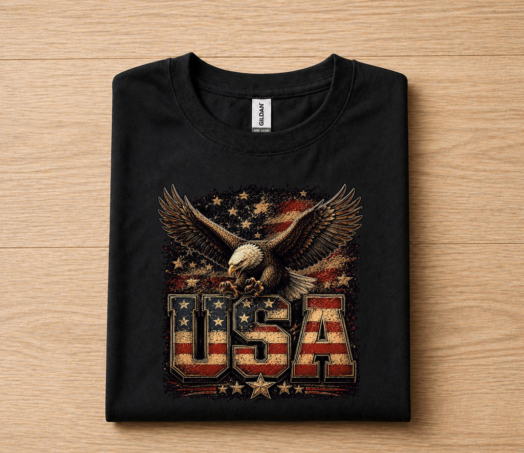 USA Eagle 4th of July Shirt, Patriotic American Flag Bald Eagle Tee