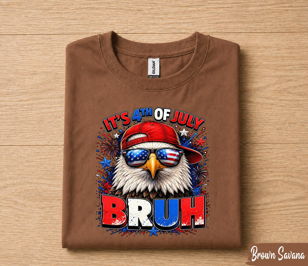 It's 4th of July Bruh Shirt, Funny Patriotic Eagle Tee, American Flag Independence Day T-Shirt, USA Freedom Party Gift Forth of July