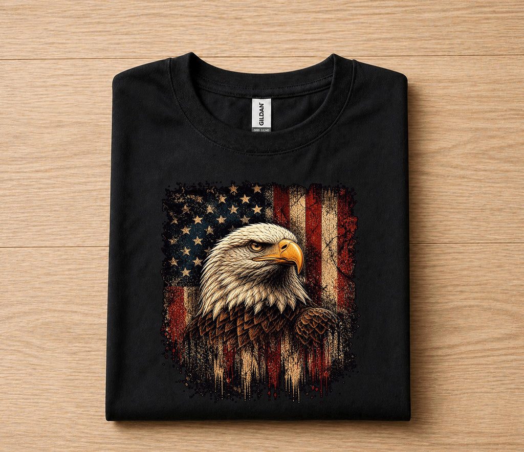 Patriotic Bald Eagle American Flag Shirt, 4th of July Independence Day Tee