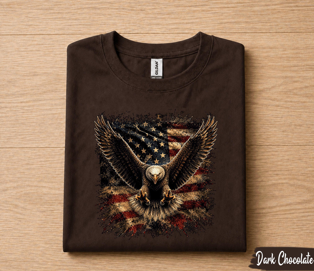 Patriotic Bald Eagle American Flag Shirt, Majestic Eagle Independence Day Tee, USA Freedom 4th of July T-Shirt Gift Forth of July