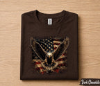 Patriotic Bald Eagle American Flag Shirt, Majestic Eagle Independence Day Tee, USA Freedom 4th of July T-Shirt Gift Forth of July