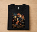 Patriotic Bigfoot Uncle Sam 4th of July Shirt, American Flag Sasquatch Independence Day Tee