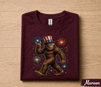 Patriotic Bigfoot 4th of July Shirt, Sasquatch Fireworks Tee, USA Independence Day Shirt, American Pride Bigfoot Gift Forth of July