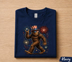 Patriotic Bigfoot 4th of July Shirt, Sasquatch Fireworks Tee, USA Independence Day Shirt, American Pride Bigfoot Gift Forth of July