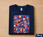 Happy 4th Of July And Yes It's My Birthday Shirt, Independence Day Birthday Tee, Patriotic Dabbing Kid USA Party Gift Forth of July