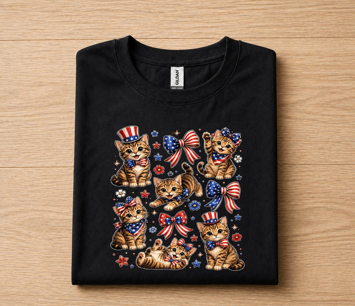 Patriotic Kitten Shirt, Cute 4th Of July Cat Lover Tee