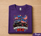 Amerisaurus Rex Shirt, Funny 4th Of July Dinosaur Monster Truck Tee, Patriotic T Rex American Flag USA Independence Day Gift Forth of July
