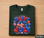 Happy 4th Of July Shirt, Patriotic Independence Tee, American Flag Fireworks Balloon USA Celebration Party Gift Men Women Forth of July Kids