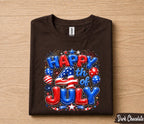 Happy 4th Of July Shirt, Patriotic Independence Tee, American Flag Fireworks Balloon USA Celebration Party Gift Men Women Forth of July Kids