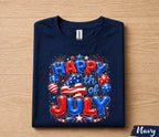 Happy 4th Of July Shirt, Patriotic Independence Tee, American Flag Fireworks Balloon USA Celebration Party Gift Men Women Forth of July Kids