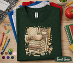 Back to School Shirt, Teacher Tee, Coquette School Shirt, Book Stack T-Shirt, Cute Teacher Gift, Student School, First Day of School Outfit