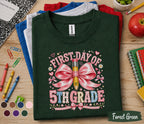 First Day of 5th Grade Shirt, Back to School Tee, Cute Fifth Grade Shirt, Girls School Outfit, Pink Pencil T-Shirt, First Day School Gift