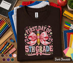 First Day of 5th Grade Shirt, Back to School Tee, Cute Fifth Grade Shirt, Girls School Outfit, Pink Pencil T-Shirt, First Day School Gift