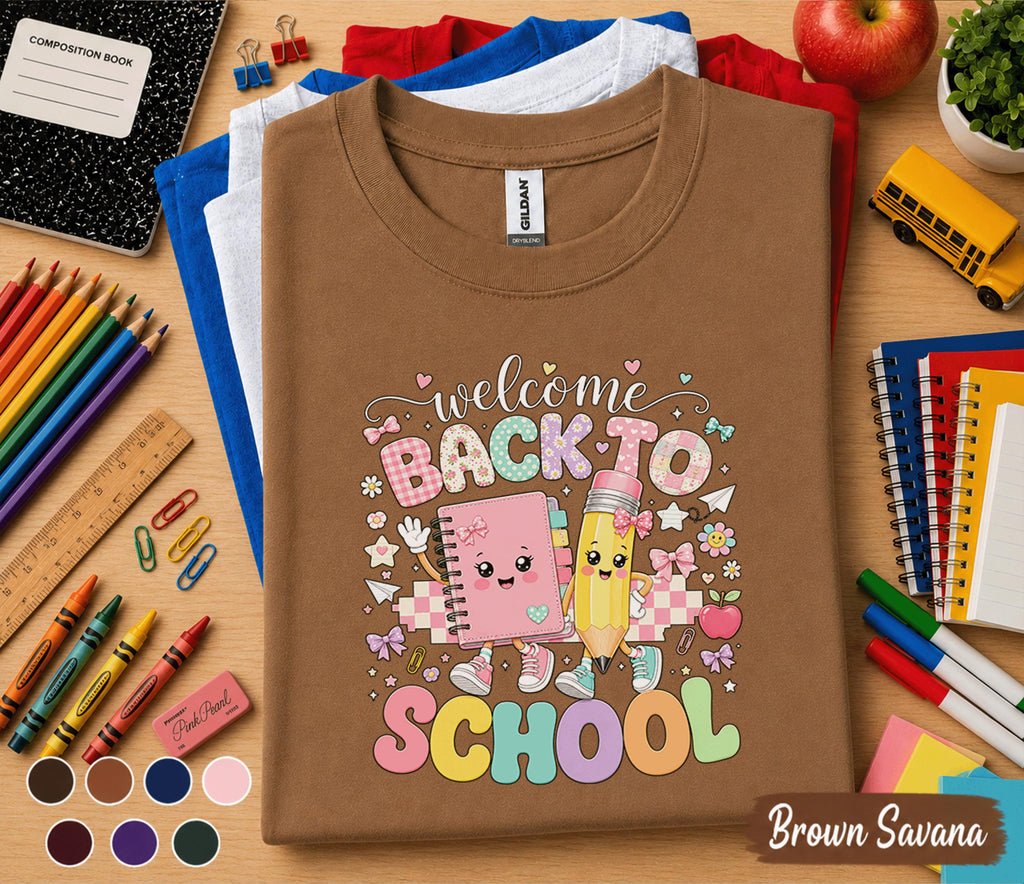 Welcome Back to School Shirt, Cute Teacher Back to School Tee, First Day of School T-Shirt, Preschool Kindergarten Classroom Apparel Gift