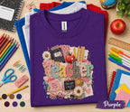 Teacher Shirt, Back to School Teacher Tee, Cute Classroom Shirt, Teacher Gift, Colorful School Supplies T-Shirt, Elementary Teacher Apparel