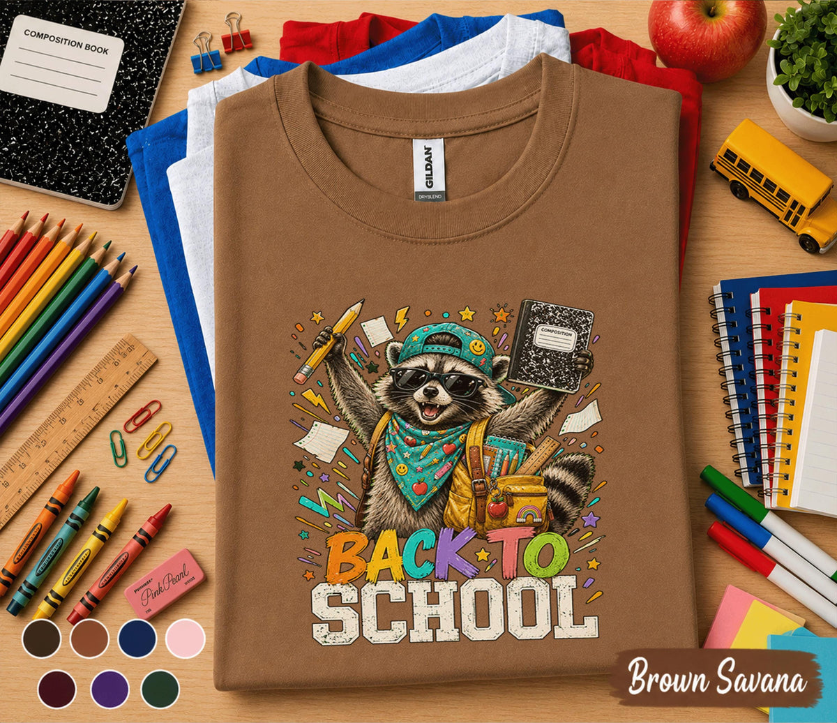 Back to School Raccoon Shirt, Cute Raccoon School Tee, Funny Student Back to School T-Shirt, First Day of School Gift, Teacher Student Gift