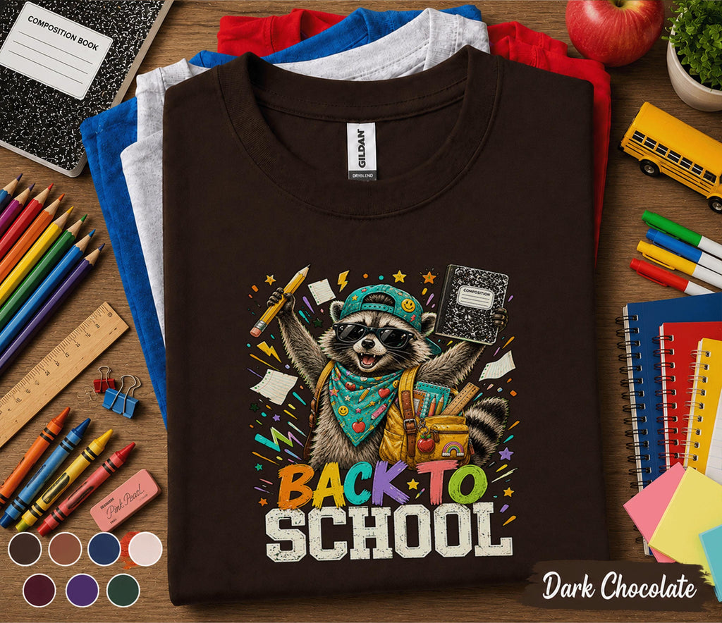 Back to School Raccoon Shirt, Cute Raccoon School Tee, Funny Student Back to School T-Shirt, First Day of School Gift, Teacher Student Gift