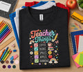 Teacher Things Shirt Coffee Books Smiles Apples Rainbows Tee, Cute Back to School Teacher T-Shirt