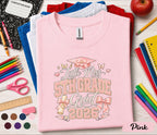 Little Miss 5th Grade Grad 2026 Shirt, Pink Bow Graduation Cap Tee, Girl Back to School Fifth Grade Graduate Gift, Cute Coquette Shirt
