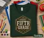 Fifth Grade Camo Shirt, Outdoor Adventure Back to School Tee, 5th Grade Woodland Student Gift, First Day School Hiking Mountain Camo Shirt