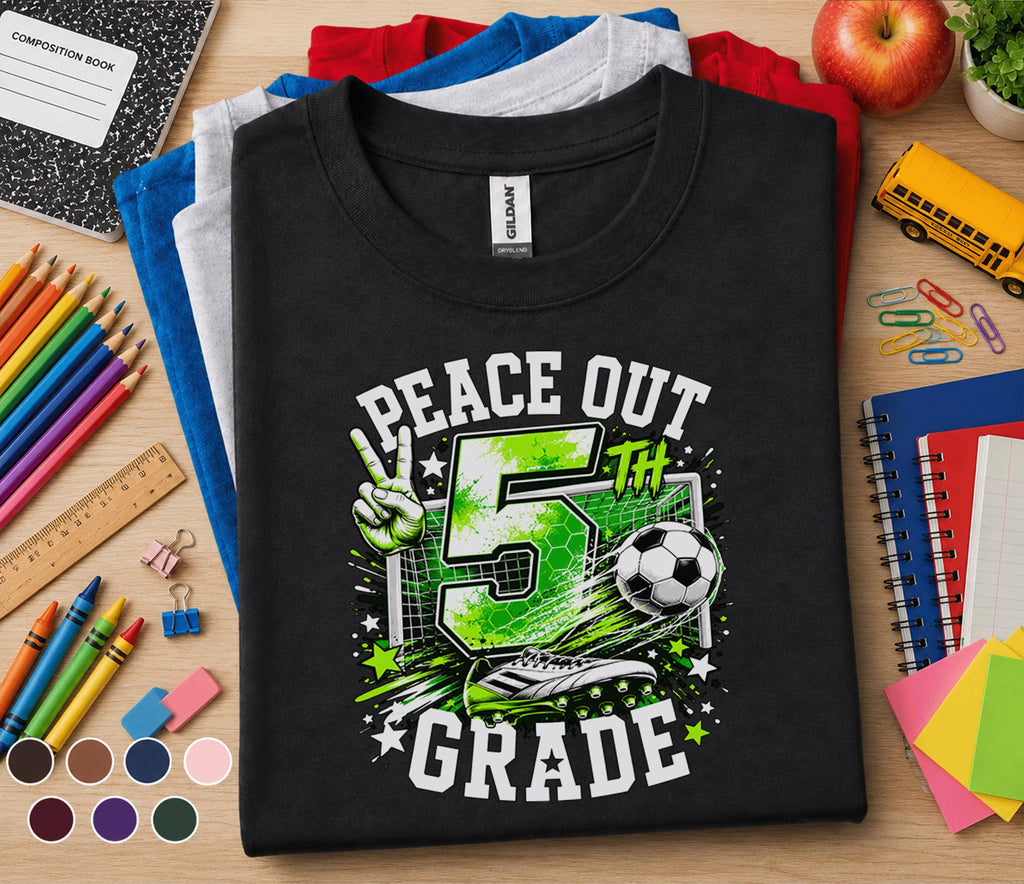 Peace Out 5th Grade Soccer Shirt, Last Day of 5th Grade Tee