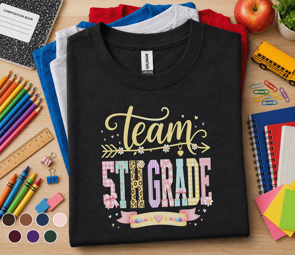 Team 5th Grade Shirt, Cute Matching Fifth Grade Teacher Team Tee