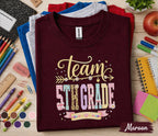 Team 5th Grade Shirt, Cute Matching Fifth Grade Teacher Team Tee, Back to School Classroom Shirt, Elementary School Teacher Gift