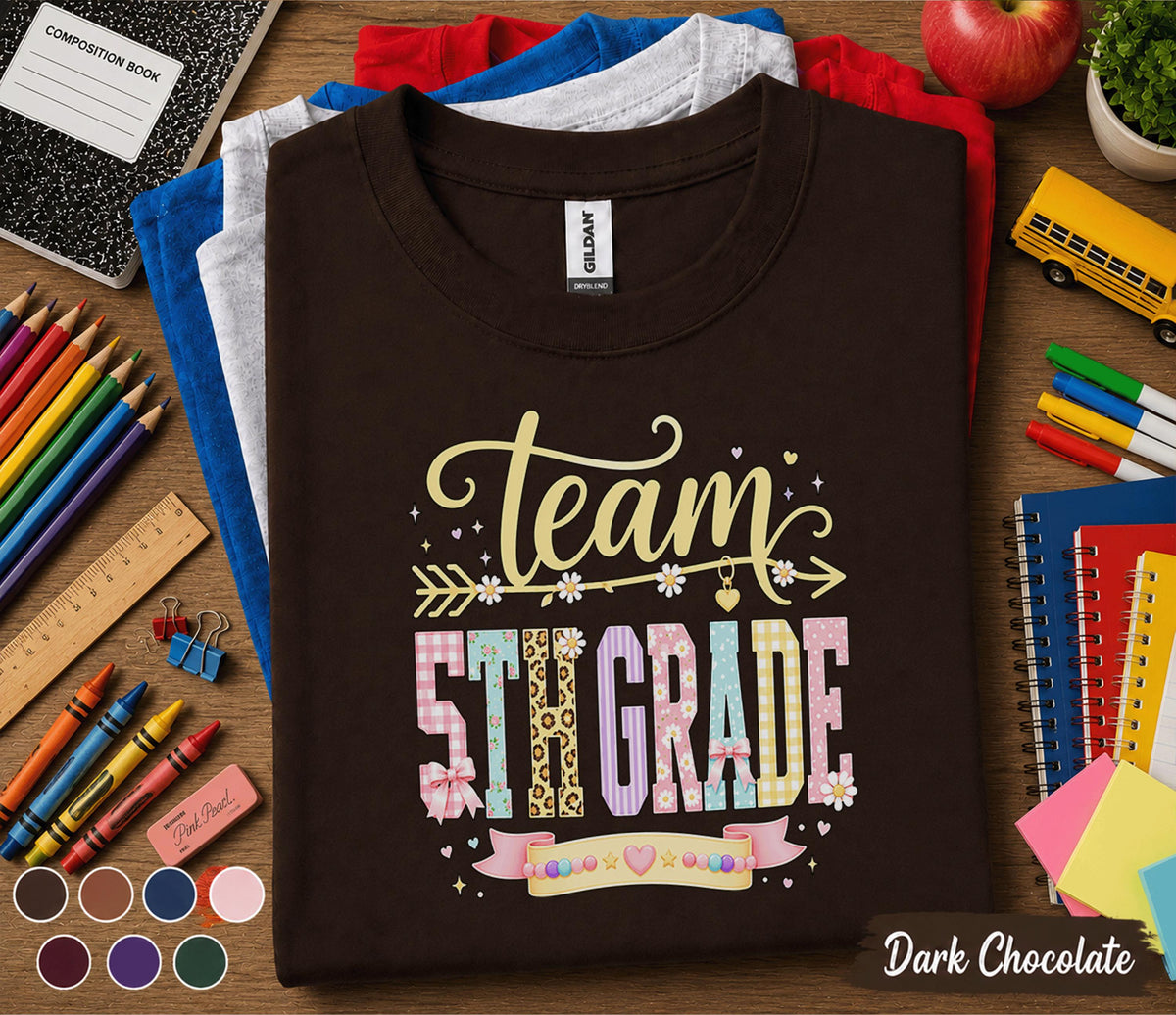 Team 5th Grade Shirt, Cute Matching Fifth Grade Teacher Team Tee, Back to School Classroom Shirt, Elementary School Teacher Gift