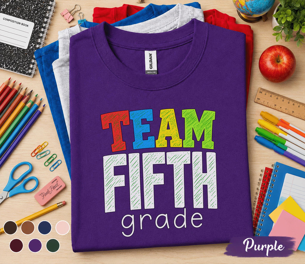 Team Fifth Grade Shirt, 5th Grade Teacher Team Tee, Back to School Classroom Shirt, Elementary Teacher Gift, School Staff Matching Outfit