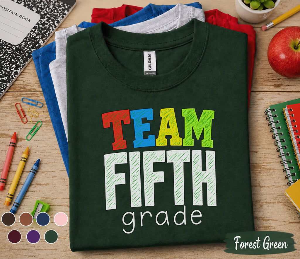 Team Fifth Grade Shirt, 5th Grade Teacher Team Tee, Back to School Classroom Shirt, Elementary Teacher Gift, School Staff Matching Outfit