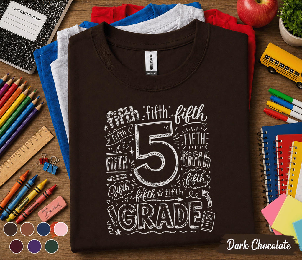 5th Grade Shirt, Fifth Grade Doodle Tee, Back to School Fifth Grade Shirt, First Day of School Shirt, Elementary Student Gift for Kids