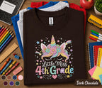 Little Miss 4th Grade Shirt, Cute Unicorn Back to School Shirt, First Day of 4th Grade Tee, Fourth Grade Girl Shirt, Elementary Student Gift
