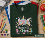 Little Miss 4th Grade Shirt, Cute Unicorn Back to School Shirt, First Day of 4th Grade Tee, Fourth Grade Girl Shirt, Elementary Student Gift