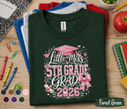 Little Miss 5th Grade Shirt 2026, First Day of School Shirt, Cute Fifth Grade Girl Tee, Back to School Outfit, Pink Graduation Cap Gift