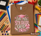 Little Miss 5th Grade Shirt 2026, First Day of School Shirt, Cute Fifth Grade Girl Tee, Back to School Outfit, Pink Graduation Cap Gift