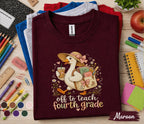 Off to Teach Fourth Grade Shirt, 4th Grade Teacher Shirt, Goose Teacher Tee, Back to School Teacher Gift, Elementary School Teacher Outfit