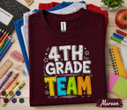 4th Grade Team Shirt, Fourth Grade Back to School Tee, First Day of School Shirt, Grade Level Student Shirt, Elementary School Kids Gift
