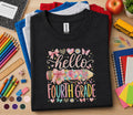 Hello Fourth Grade Shirt for Girls, Cute Back to School Tee
