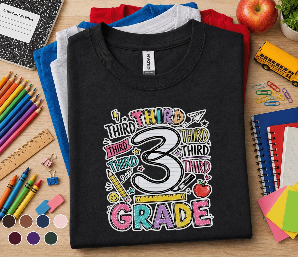 Third Grade Back to School Shirt, 3rd Grade Student Tee